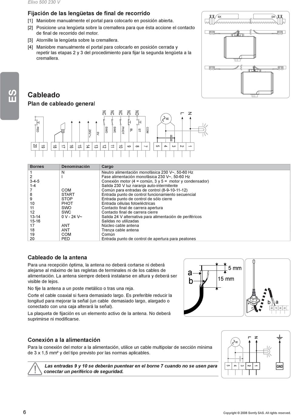 [4] Maniobre manualmente el portal para colocarlo en posición cerrada y repetir las etapas 2 y 3 del procedimiento para fijar la segunda lengüeta a la cremallera.