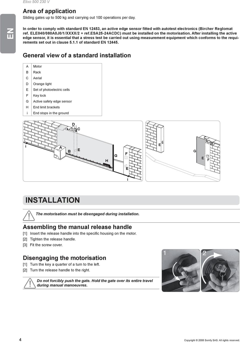 es25-24cdc) must be installed on the motorisation.