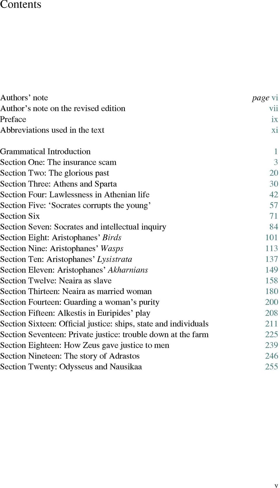 inquiry 84 Section Eight: Aristophanes Birds 101 Section Nine: Aristophanes Wasps 113 Section Ten: Aristophanes Lysistrata 137 Section Eleven: Aristophanes Akharnians 149 Section Twelve: Neaira as