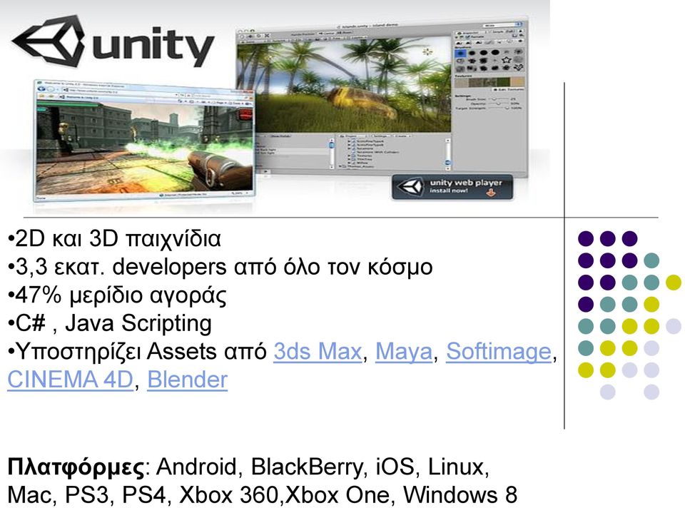 Scripting Υποστηρίζει Assets από 3ds Max, Maya, Softimage,