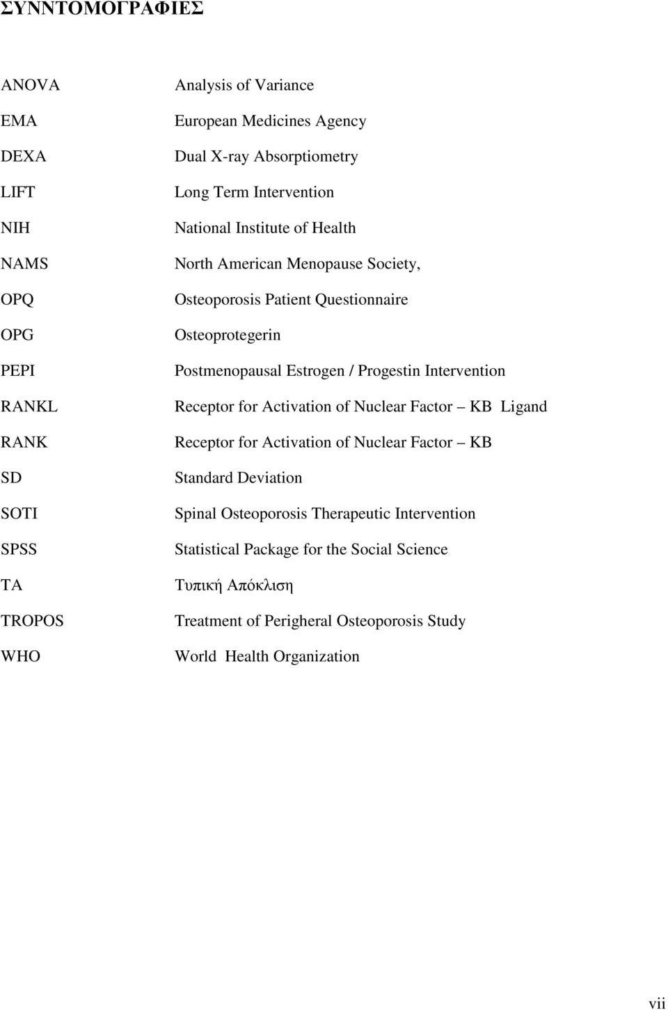 Postmenopausal Estrogen / Progestin Intervention Receptor for Activation of Nuclear Factor KB Ligand Receptor for Activation of Nuclear Factor KB Standard