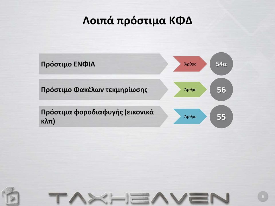 τεκμηρίωσης Αρθρο 56 Πρόστιμα