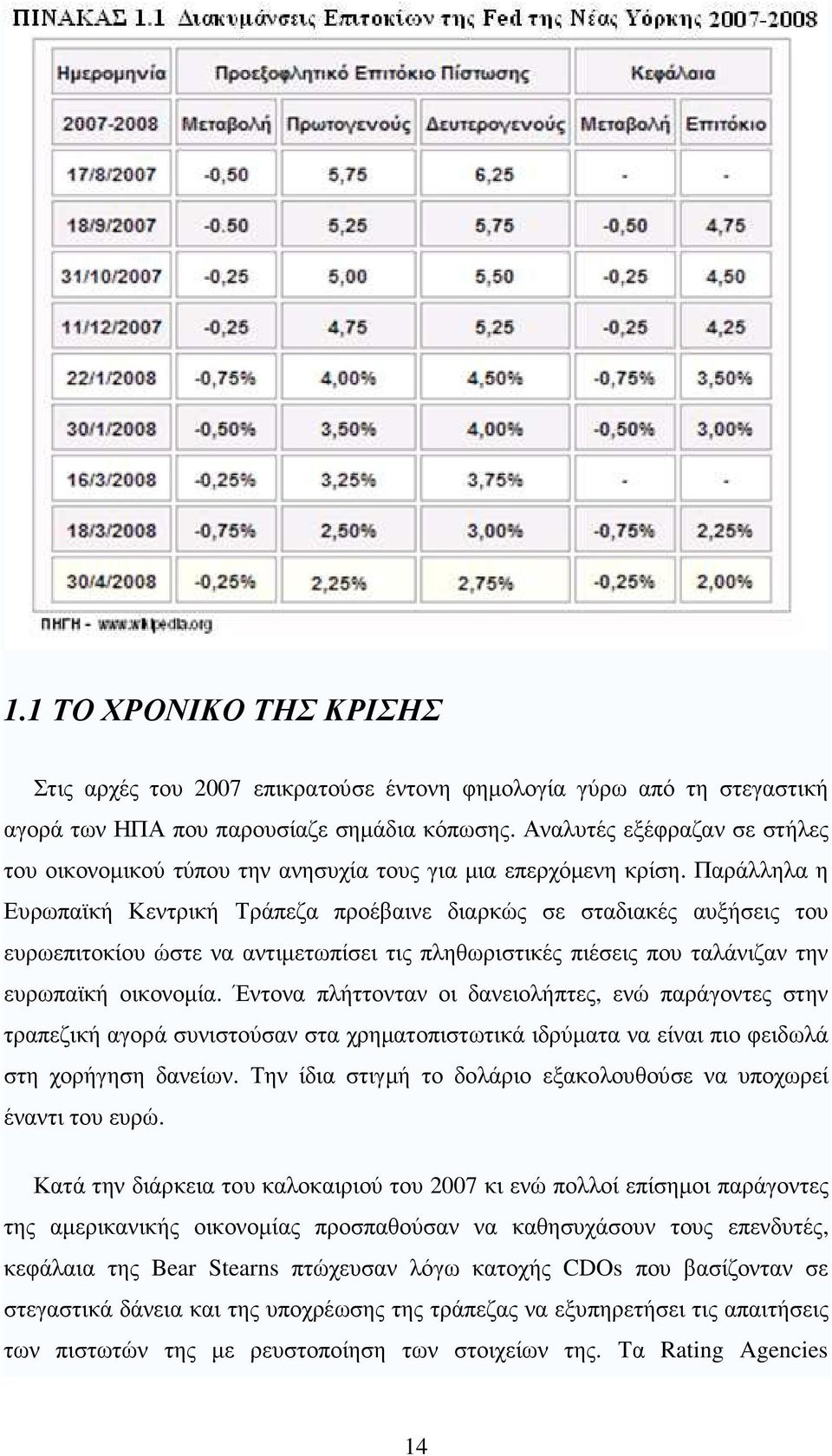 Παράλληλα η Ευρωπαϊκή Κεντρική Τράπεζα προέβαινε διαρκώς σε σταδιακές αυξήσεις του ευρωεπιτοκίου ώστε να αντιµετωπίσει τις πληθωριστικές πιέσεις που ταλάνιζαν την ευρωπαϊκή οικονοµία.