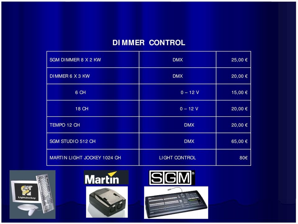 ΚΟΝΣΟΛΑ 0 12 V TEMPO 12 CH ΚΟΝΣΟΛΑ DMX SGM STUDIO 512 CH