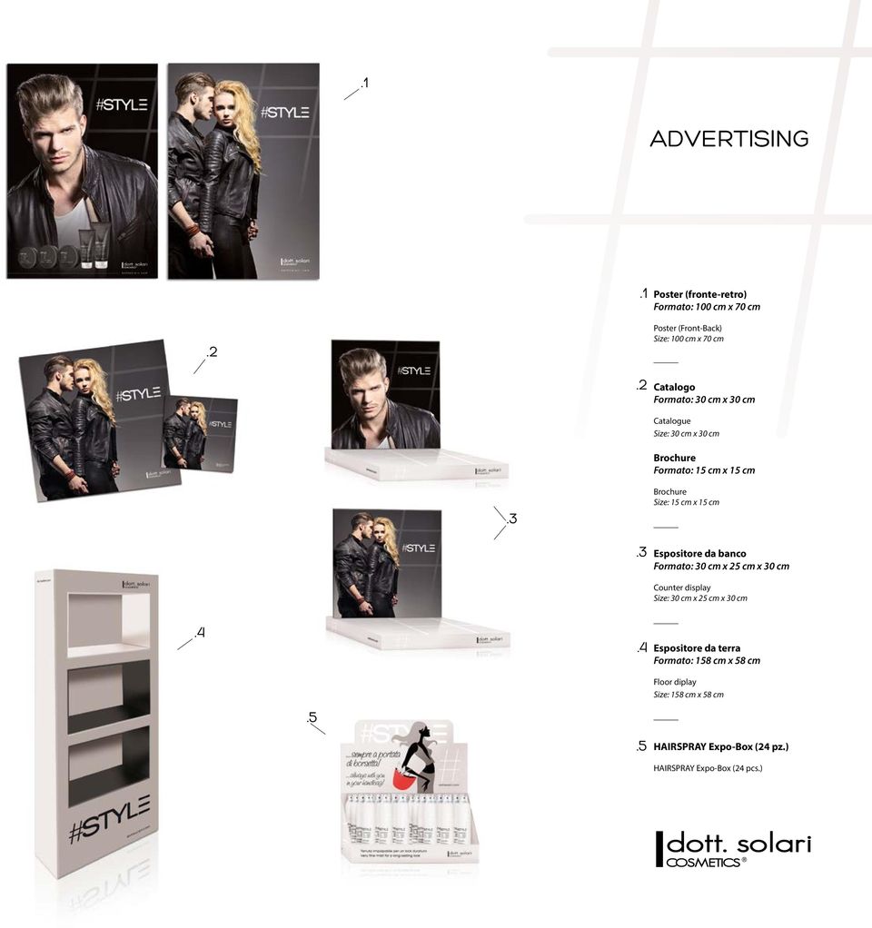 3 Brochure Size: 15 cm x 15 cm.