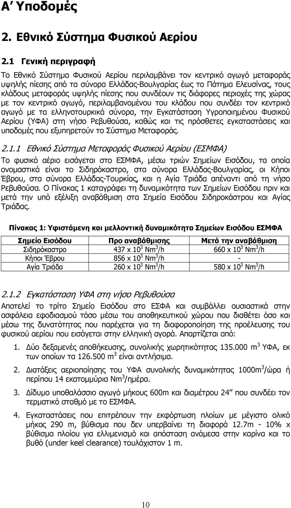 πίεσης που συνδέουν τις διάφορες περιοχές της χώρας µε τον κεντρικό αγωγό, περιλαµβανοµένου του κλάδου που συνδέει τον κεντρικό αγωγό µε τα ελληνοτουρκικά σύνορα, την Εγκατάσταση Υγροποιηµένου