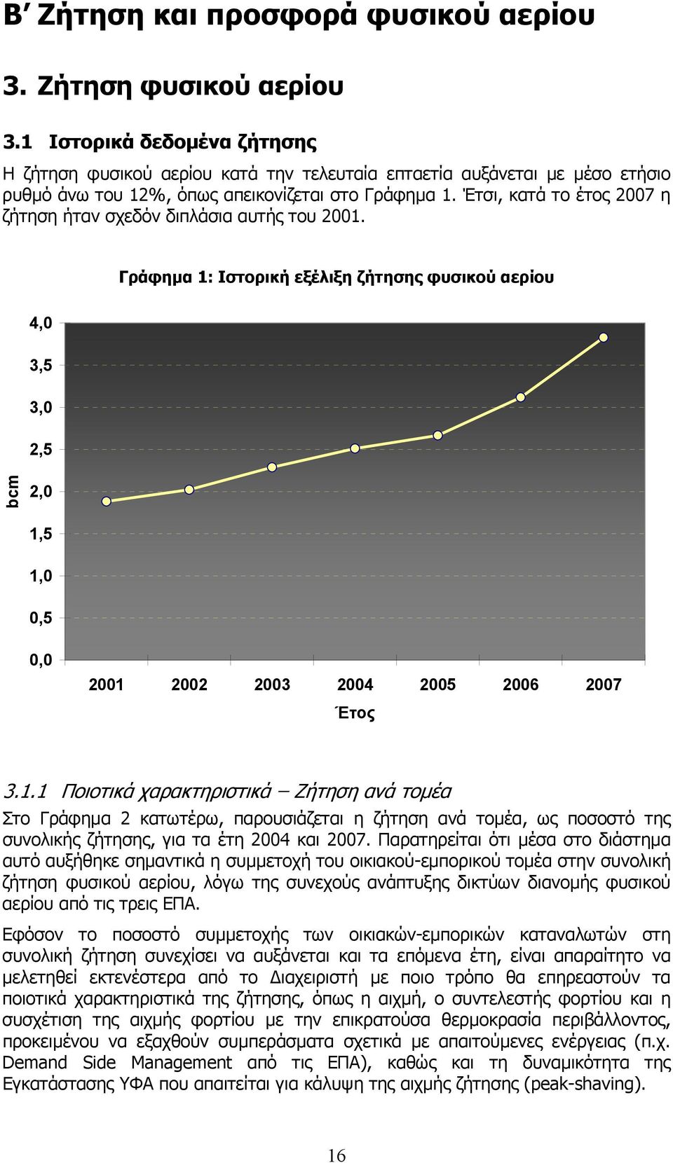 Έτσι, κατά το έτος 2007 η ζήτηση ήταν σχεδόν διπλάσια αυτής του 2001.