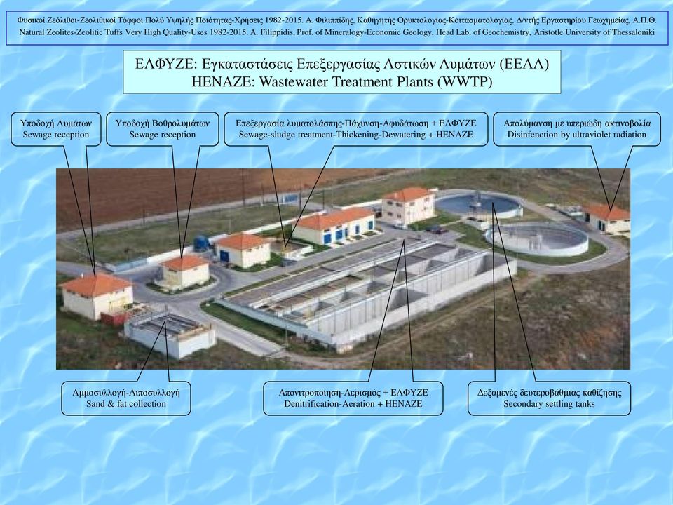 treatment-thickening-dewatering + HENAZE Απολύμανση με υπεριώδη ακτινοβολία Disinfenction by ultraviolet radiation