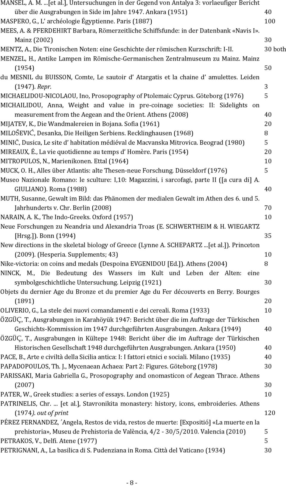 0 both ΜΕΝΖΕL, Η., Αntike Lampen im Römische- Germanischen Ζentralmuseum zu Μainz. Μainz (94) 0 du MESNIL du BUISSON, Comte, Le sautoir d Atargatis et la chaine d amulettes. Leiden (947). Repr.