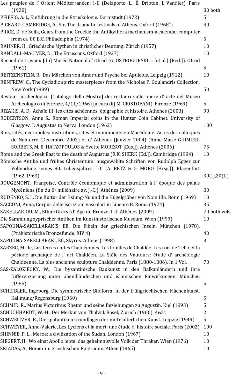 , Griechische Mythen in christlicher Deutung. Zürich (97) RΑΝDΑLL- ΜΑCΙVΕR, D., Τhe Εtruscans. Οxford (97) Recueil de travaux [du] Μusée Νational d Οhrid (G. ΟSΤRΟGΟRSΚΙ... [et al.] [Red.]).