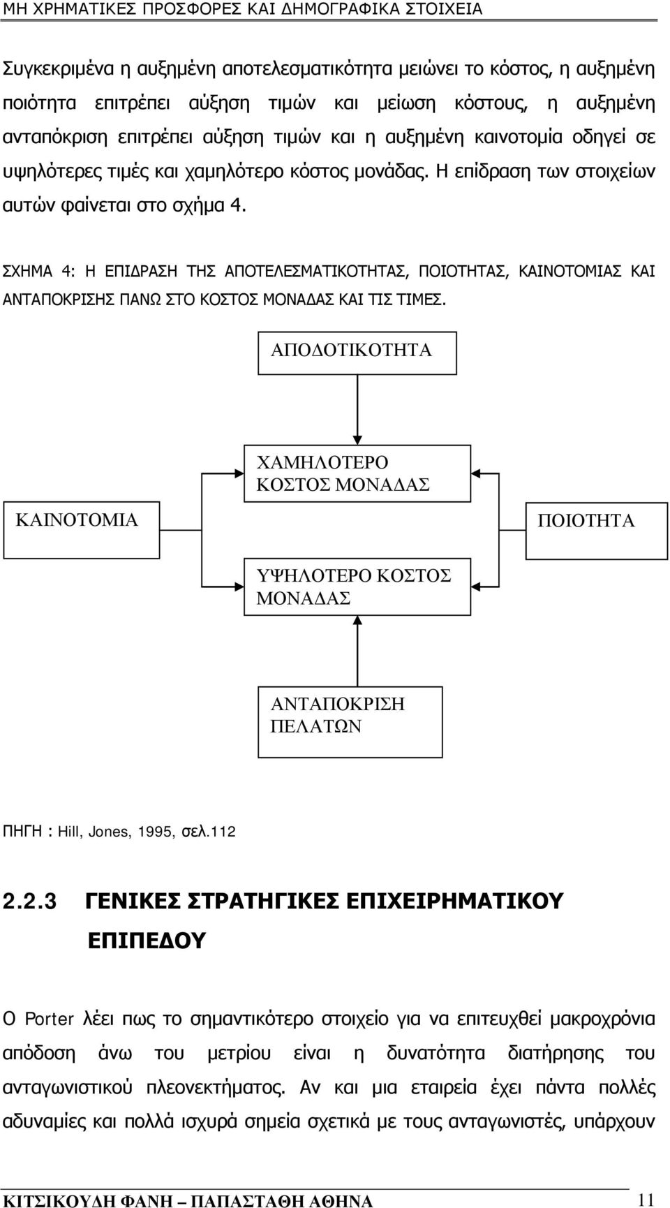 ΣΧΗΜΑ 4: Η ΕΠΙΔΡΑΣΗ ΤΗΣ ΑΠΟΤΕΛΕΣΜΑΤΙΚΟΤΗΤΑΣ, ΠΟΙΟΤΗΤΑΣ, ΚΑΙΝΟΤΟΜΙΑΣ ΚΑΙ ΑΝΤΑΠΟΚΡΙΣΗΣ ΠΑΝΩ ΣΤΟ ΚΟΣΤΟΣ ΜΟΝΑΔΑΣ ΚΑΙ ΤΙΣ ΤΙΜΕΣ.