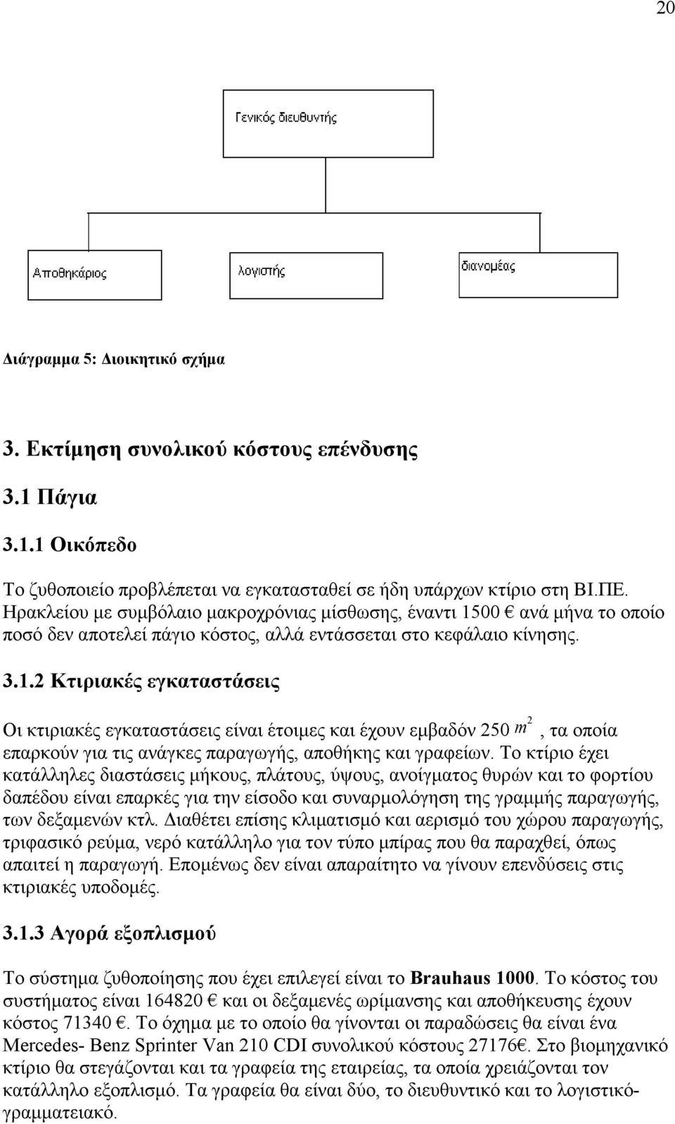 00 ανά µήνα το οποίο ποσό δεν αποτελεί πάγιο κόστος, αλλά εντάσσεται στο κεφάλαιο κίνησης. 3.1.