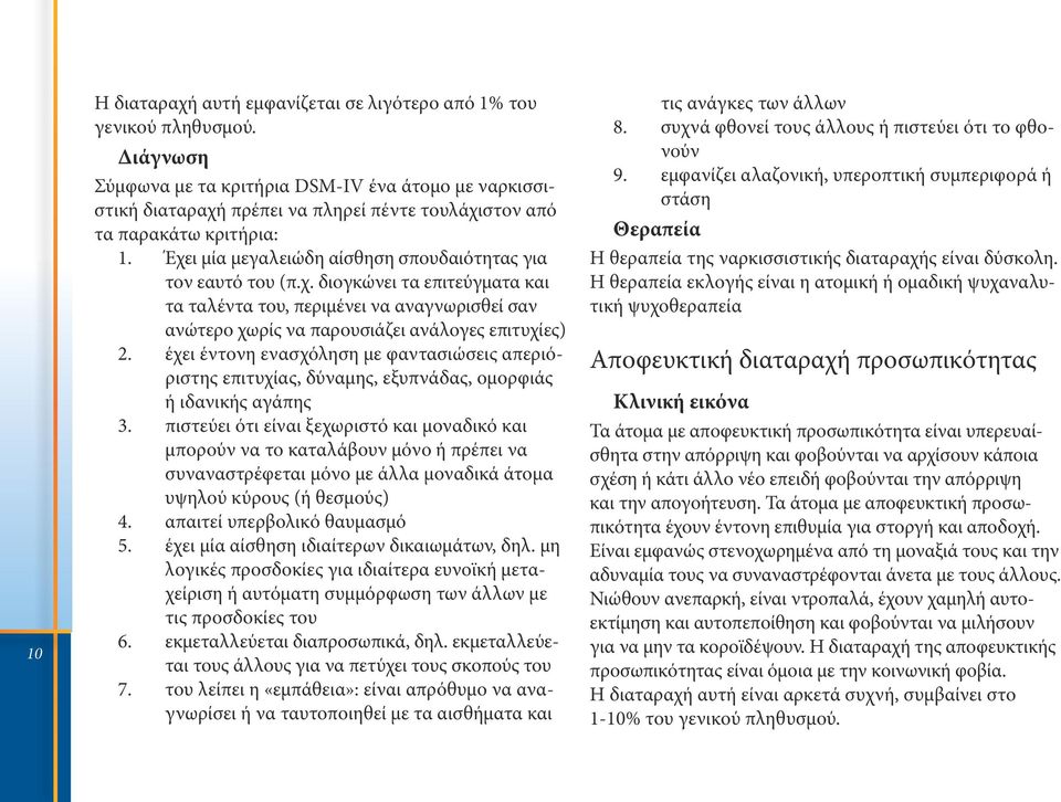 Έχει μία μεγαλειώδη αίσθηση σπουδαιότητας για τον εαυτό του (π.χ. διογκώνει τα επιτεύγματα και τα ταλέντα του, περιμένει να αναγνωρισθεί σαν ανώτερο χωρίς να παρουσιάζει ανάλογες επιτυχίες) 2.