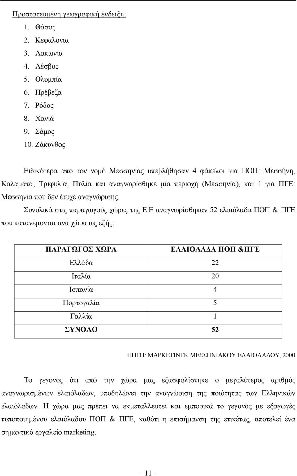 αναγνώρισης. Συνολικά στις παραγωγούς χώρες της Ε.