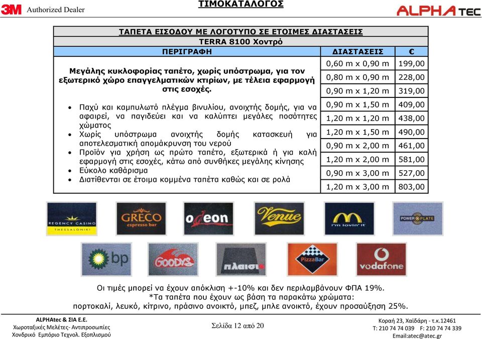 Παχύ και καμπυλωτό πλέγμα βινυλίου, ανοιχτής δομής, για να αφαιρεί, να παγιδεύει και να καλύπτει μεγάλες ποσότητες χώματος Χωρίς υπόστρωμα ανοιχτής δομής κατασκευή για αποτελεσματική απομάκρυνση του