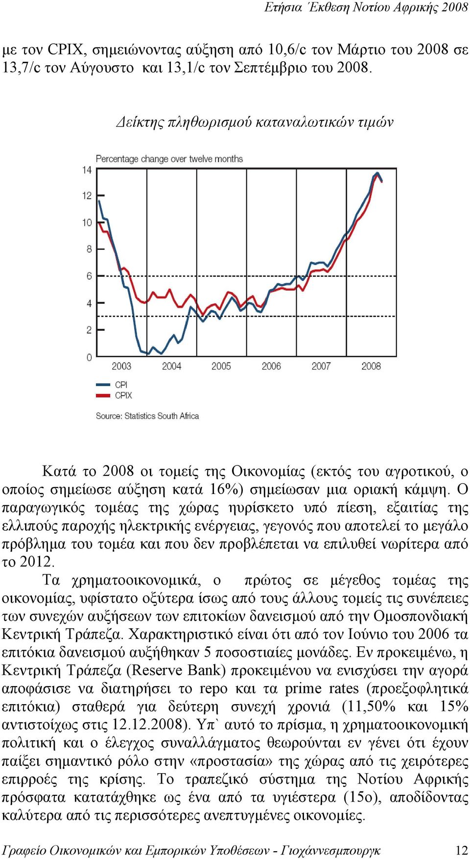 Ο παραγωγικός τομέας της χώρας ηυρίσκετο υπό πίεση, εξαιτίας της ελλιπούς παροχής ηλεκτρικής ενέργειας, γεγονός που αποτελεί το μεγάλο πρόβλημα του τομέα και που δεν προβλέπεται να επιλυθεί νωρίτερα