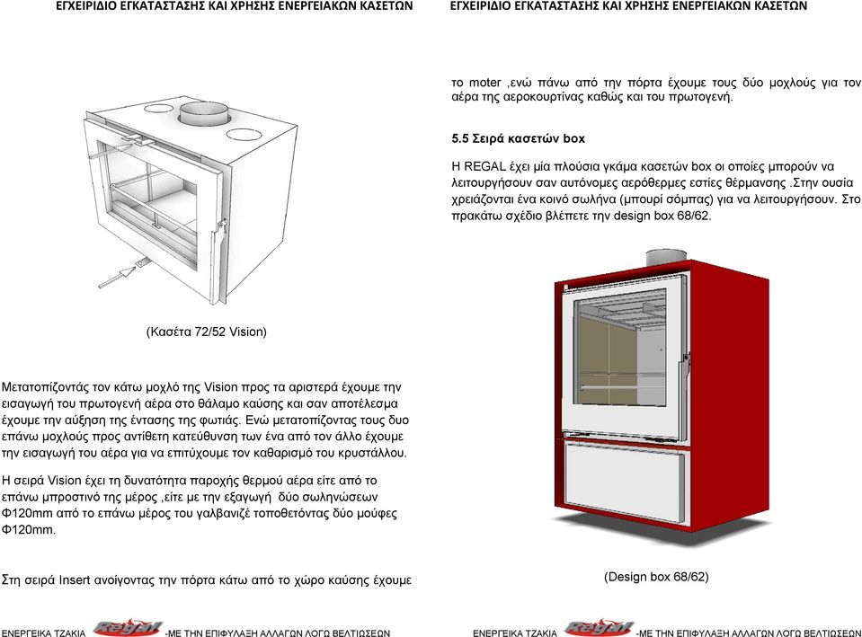 στην ουσία χρειάζονται ένα κοινό σωλήνα (μπουρί σόμπας) για να λειτουργήσουν. Στο πρακάτω σχέδιο βλέπετε την design box 68/62.