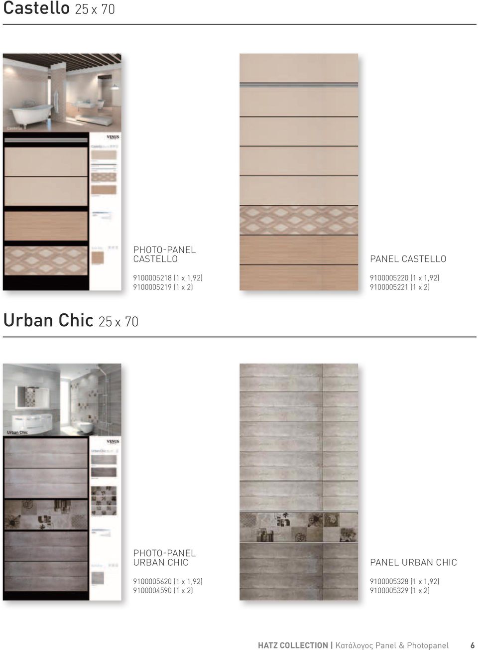 x 2) Urban Chic 25 x 70 photo-panel urban chic 9100005620 (1 x 1,92)