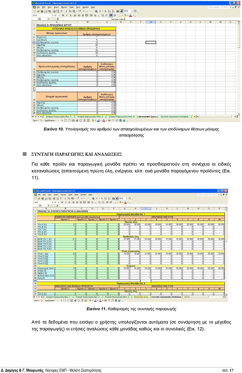 παραγωγική µονάδα πρέπει να προσδιοριστούν στη συνέχεια οι ειδικές καταναλώσεις (απαιτούµενη πρώτη ύλη, ενέργεια, κλπ.