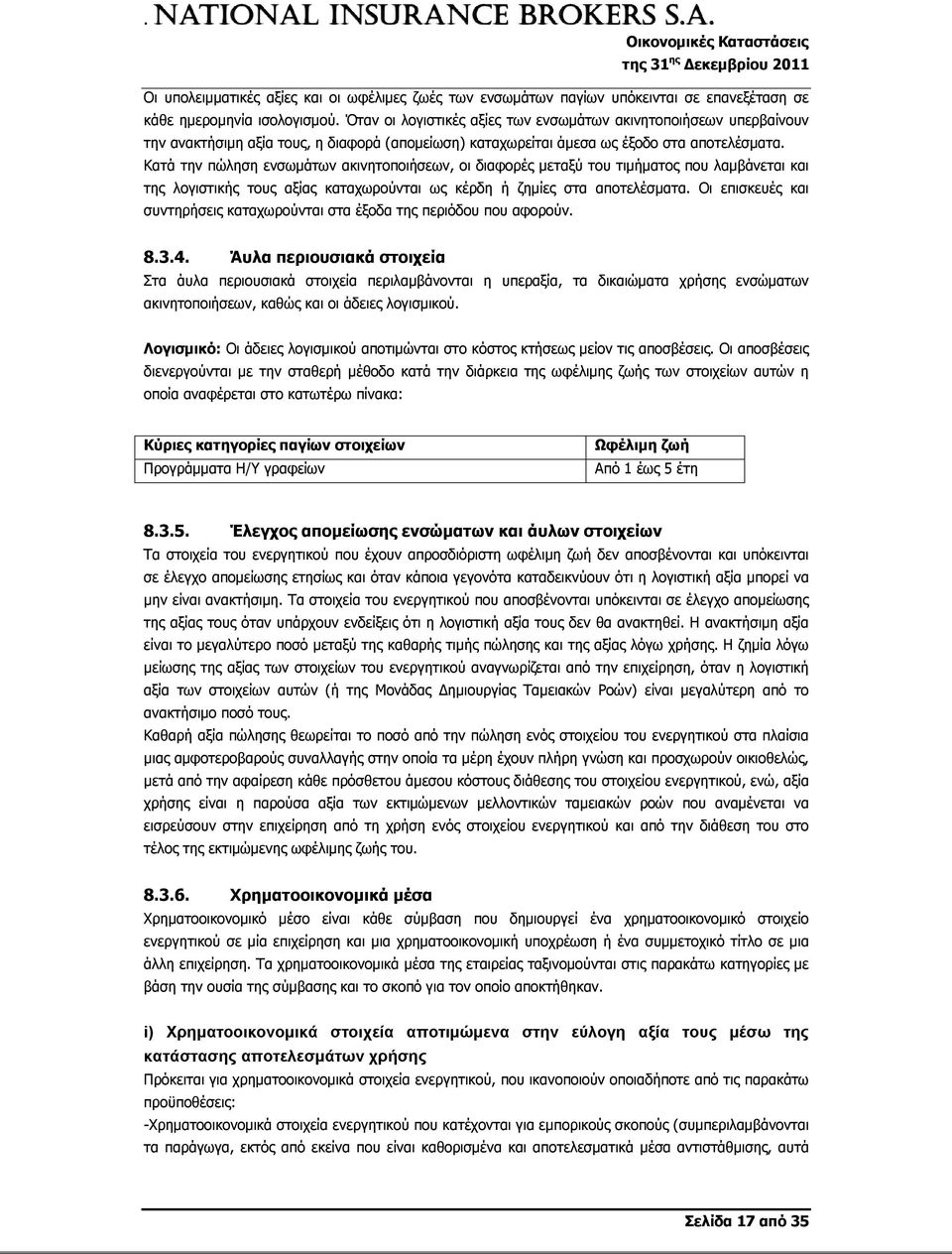 Κατά την πώληση ενσωμάτων ακινητοποιήσεων, οι διαφορές μεταξύ του τιμήματος που λαμβάνεται και της λογιστικής τους αξίας καταχωρούνται ως κέρδη ή ζημίες στα αποτελέσματα.