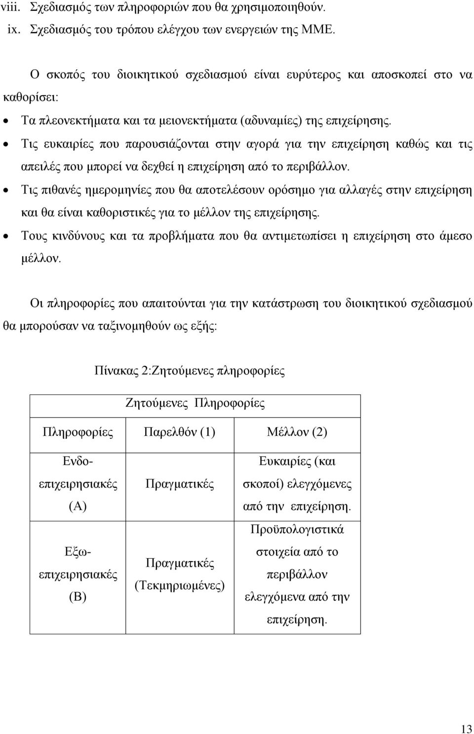 Τις ευκαιρίες που παρουσιάζονται στην αγορά για την επιχείρηση καθώς και τις απειλές που μπορεί να δεχθεί η επιχείρηση από το περιβάλλον.