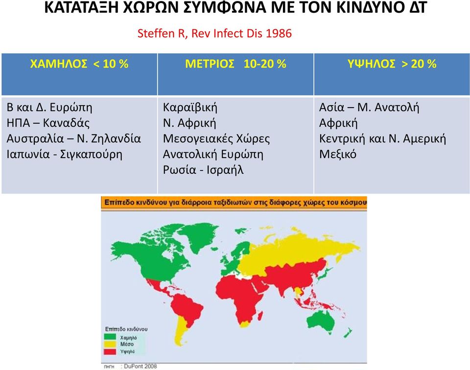 Ευρώπη ΗΠΑ Καναδάς Αυστραλία Ν. Ζηλανδία Ιαπωνία - Σιγκαπούρη Καραϊβική Ν.