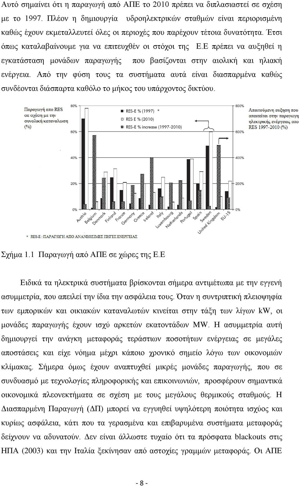 Δ πξέπεη λα απμεζεί ε εγθαηάζηαζε κνλάδσλ παξαγσγήο πνπ βαζίδνληαη ζηελ αηνιηθή θαη ειηαθή ελέξγεηα.