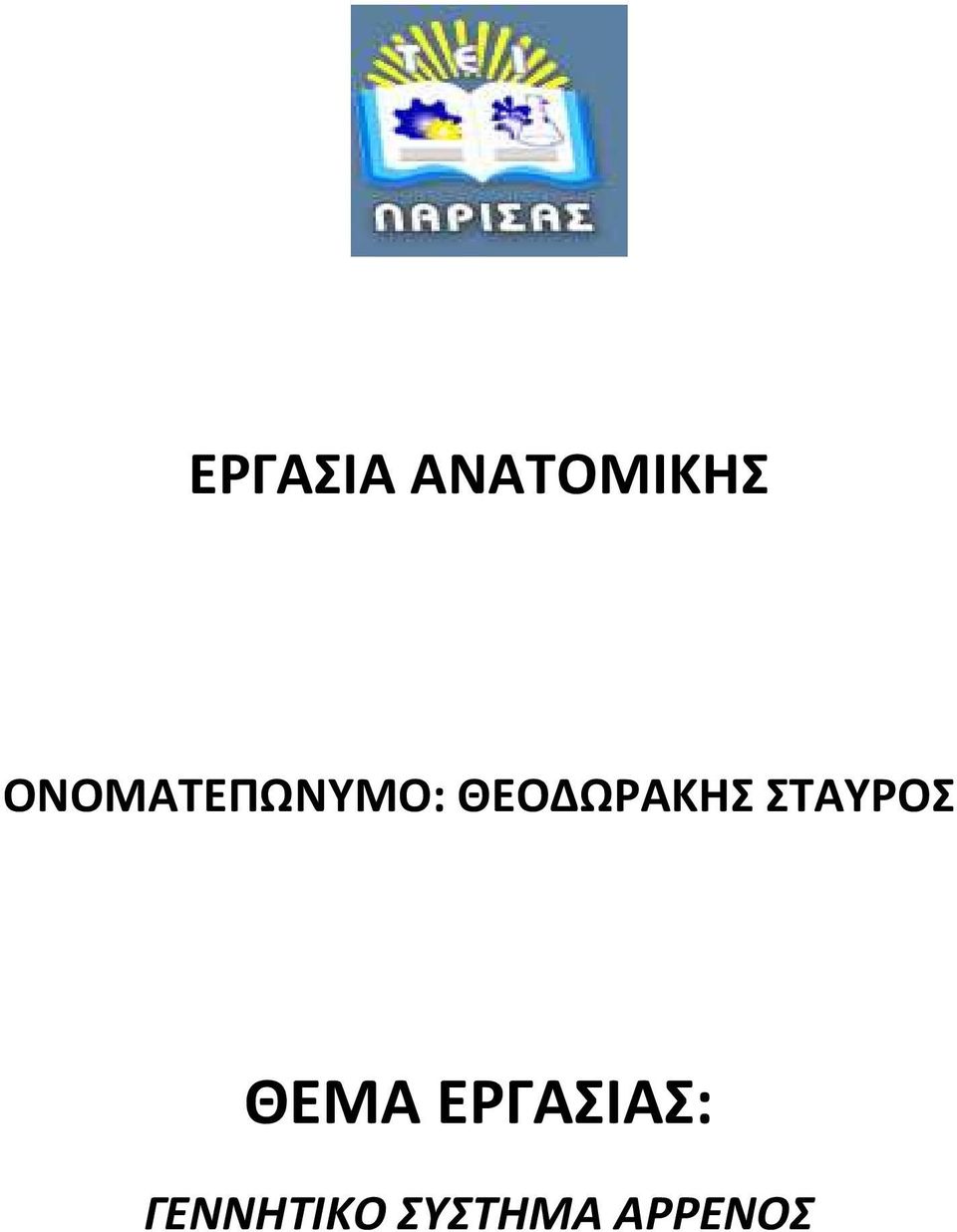 ΘΕΟΔΩΡΑΚΗΣ ΣΤΑΥΡΟΣ ΘΕΜΑ