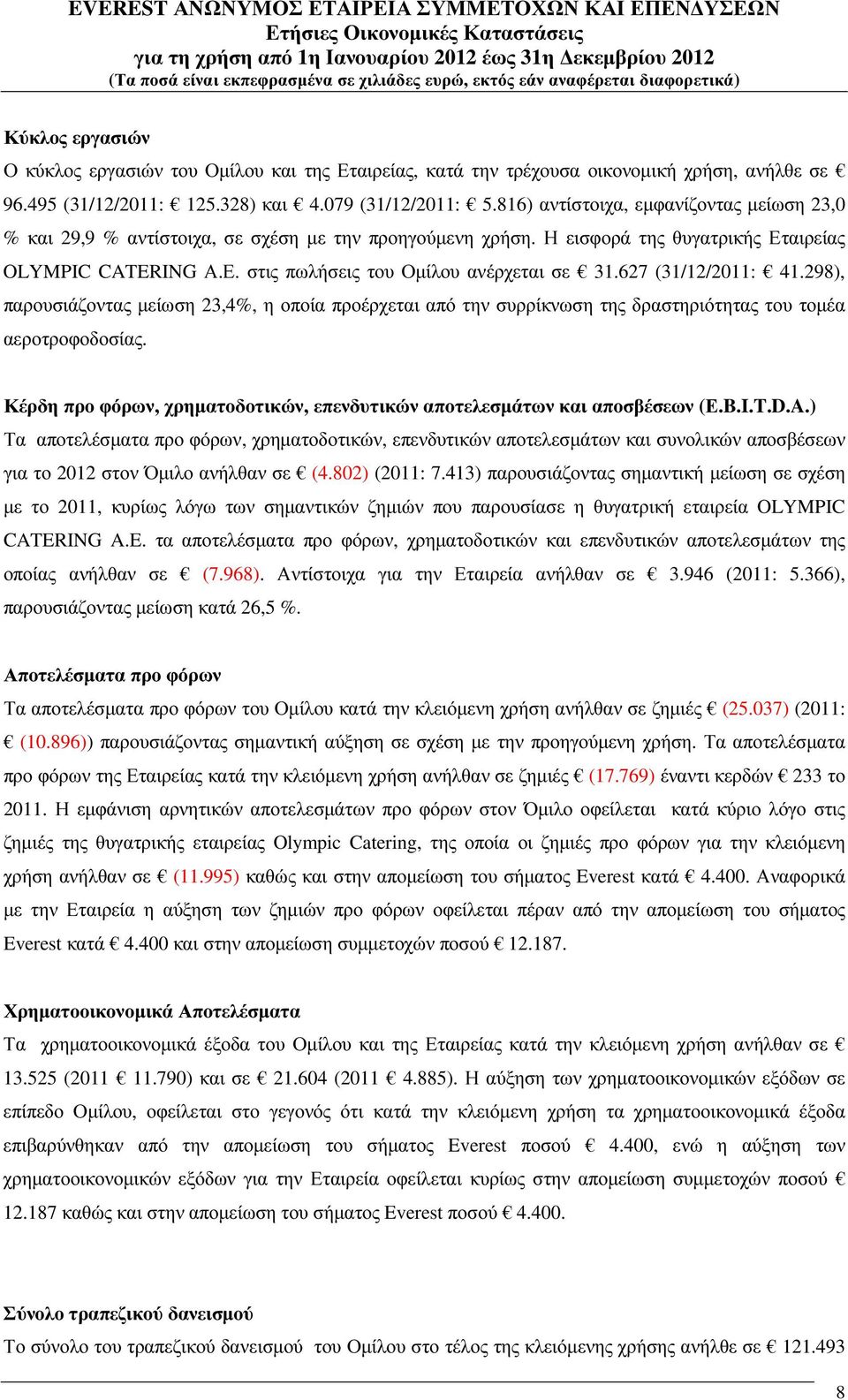 627 (: 41.298), παρουσιάζοντας µείωση 23,4%, η οποία προέρχεται από την συρρίκνωση της δραστηριότητας του τοµέα αεροτροφοδοσίας.