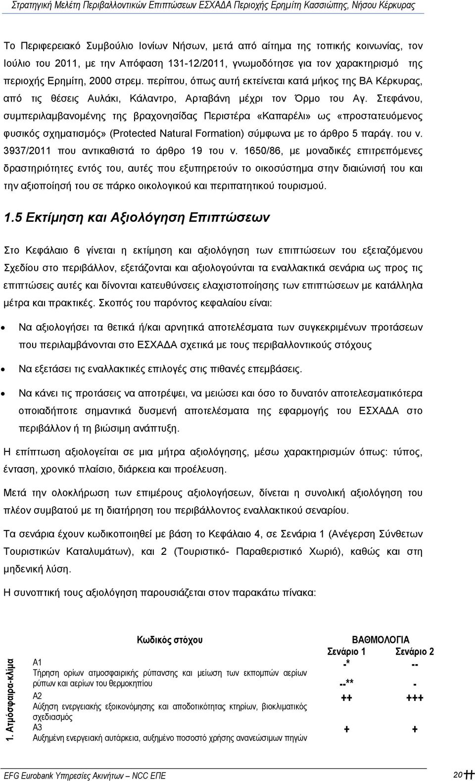 Στεφάνου, συμπεριλαμβανομένης της βραχονησίδας Περιστέρα «Καπαρέλι» ως «προστατευόμενος φυσικός σχηματισμός» (Protected Natural Formation) σύμφωνα με το άρθρο 5 παράγ. του ν.