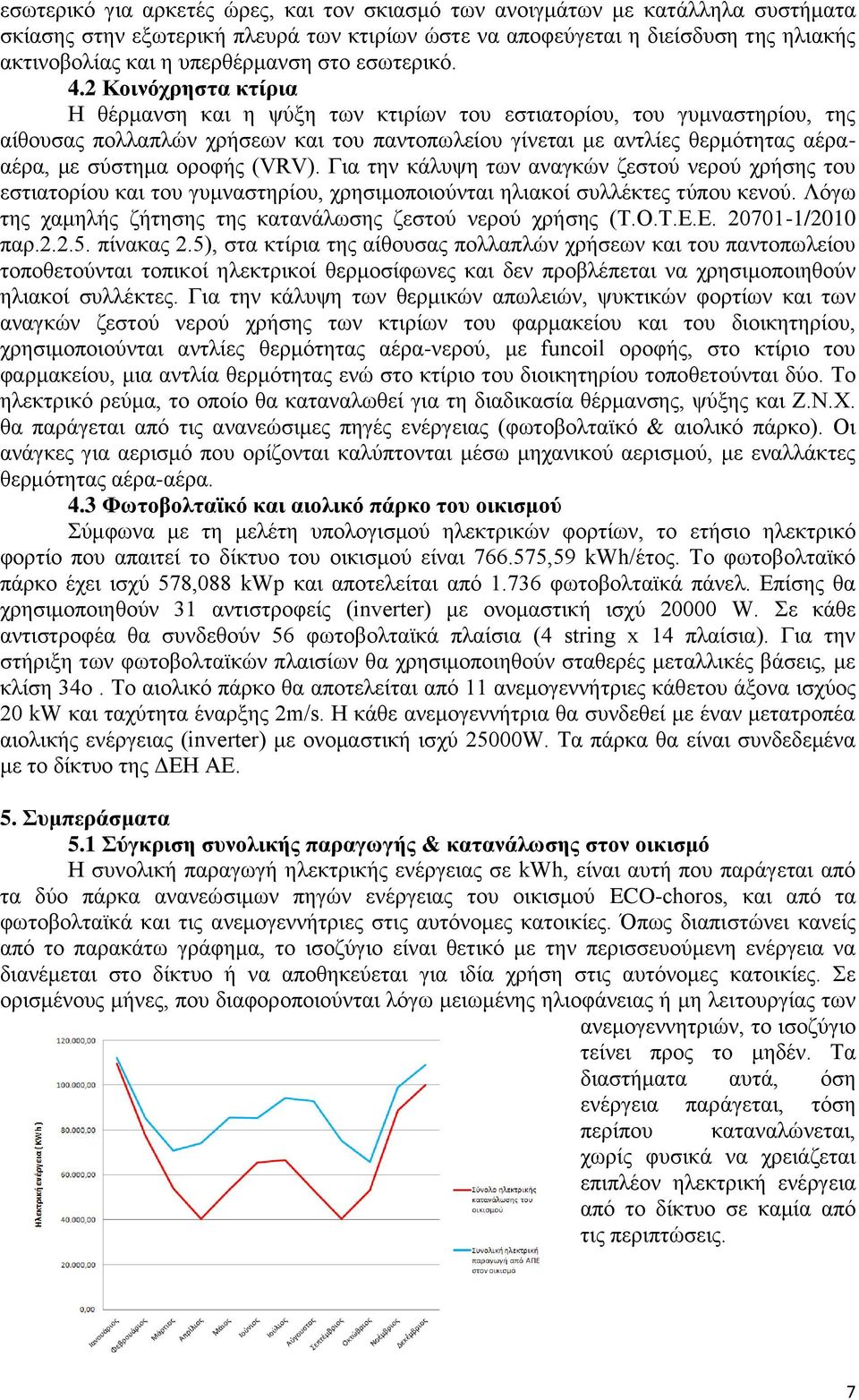 2 Κοινόχρηστα κτίρια Η θέρμανση και η ψύξη των κτιρίων του εστιατορίου, του γυμναστηρίου, της αίθουσας πολλαπλών χρήσεων και του παντοπωλείου γίνεται με αντλίες θερμότητας αέρααέρα, με σύστημα οροφής