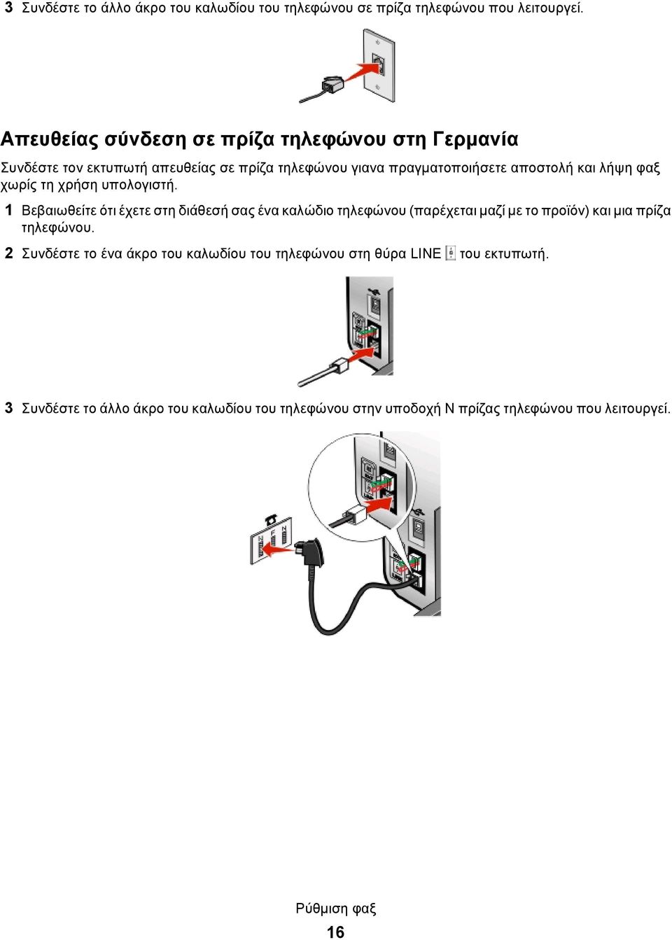 φαξ χωρίς τη χρήση υπολογιστή.