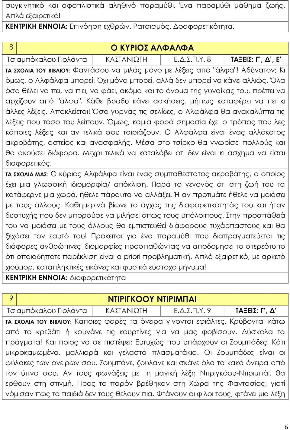 Όχι μόνο μπορεί, αλλά δεν μπορεί να κάνει αλλιώς. Όλα όσα θέλει να πει, να πιει, να φάει, ακόμα και το όνομα της γυναίκας του, πρέπει να αρχίζουν από "άλφα".