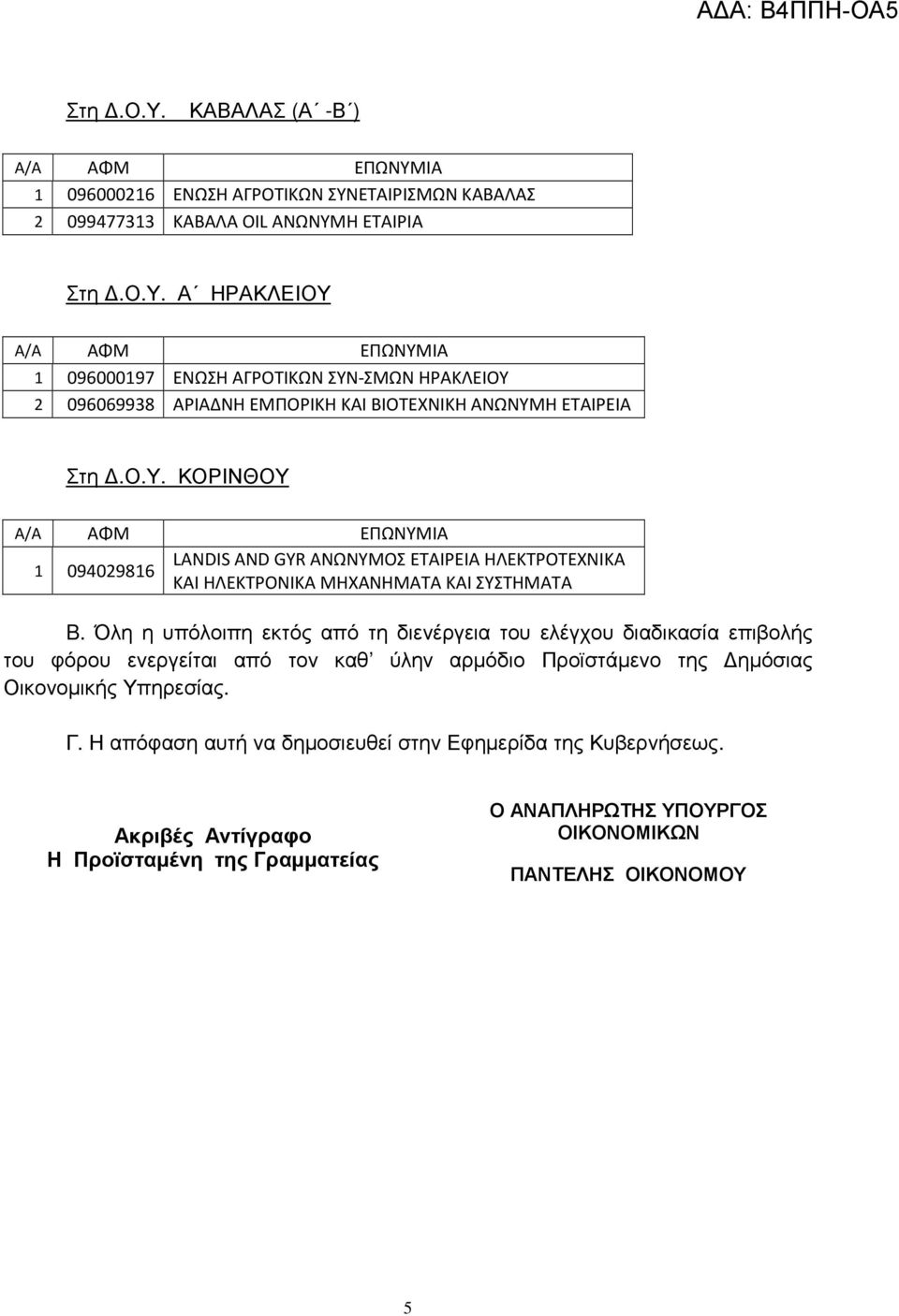 Όλη η υπόλοιπη εκτός από τη διενέργεια του ελέγχου διαδικασία επιβολής του φόρου ενεργείται από τον καθ ύλην αρµόδιο Προϊστάµενο της ηµόσιας Οικονοµικής Υπηρεσίας. Γ.