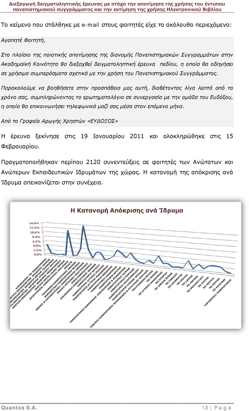 Παρακαλούμε να βοηθήσετε στην προσπάθεια μας αυτή, διαθέτοντας λίγα λεπτά από το χρόνο σας, συμπληρώνοντας το ερωτηματολόγιο σε συνεργασία με την ομάδα του Ευδόξου, η οποία θα επικοινωνήσει