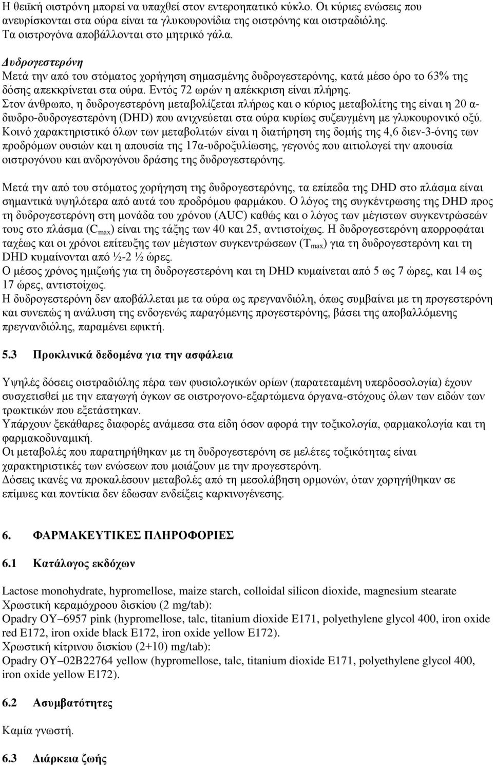 Εντός 72 ωρών η απέκκριση είναι πλήρης.