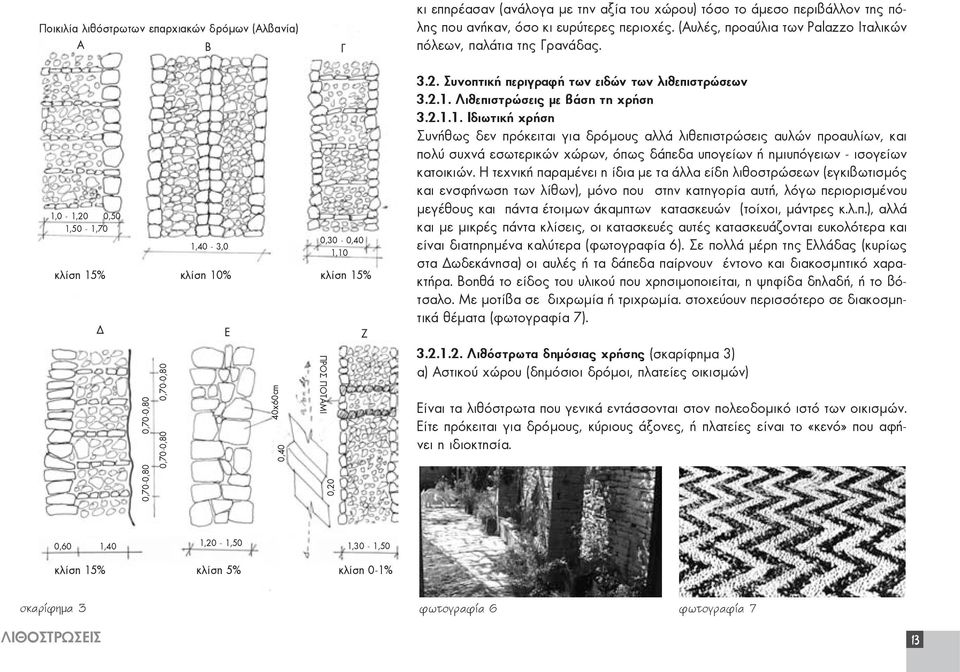 3.2. Συνοπτική περιγραφή των ειδών των λιθεπιστρώσεων 3.2.1.