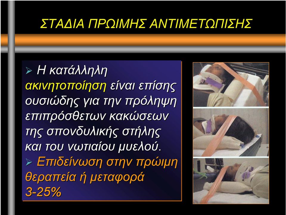 επιπρόσθετων κακώσεων της σπονδυλικής στήλης και του