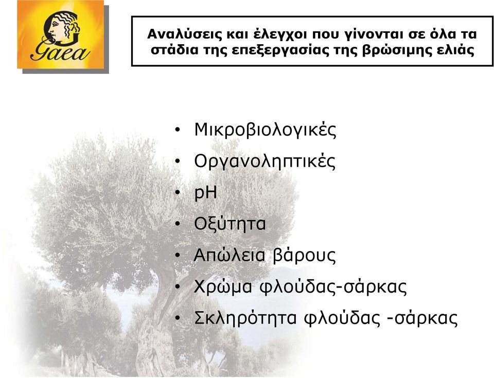 Μικροβιολογικές Οργανοληπτικές ph Οξύτητα