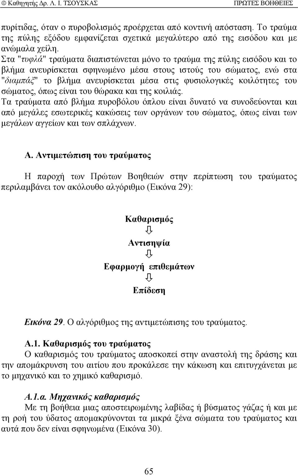 κοιλότητες του σώµατος, όπως είναι του θώρακα και της κοιλιάς.