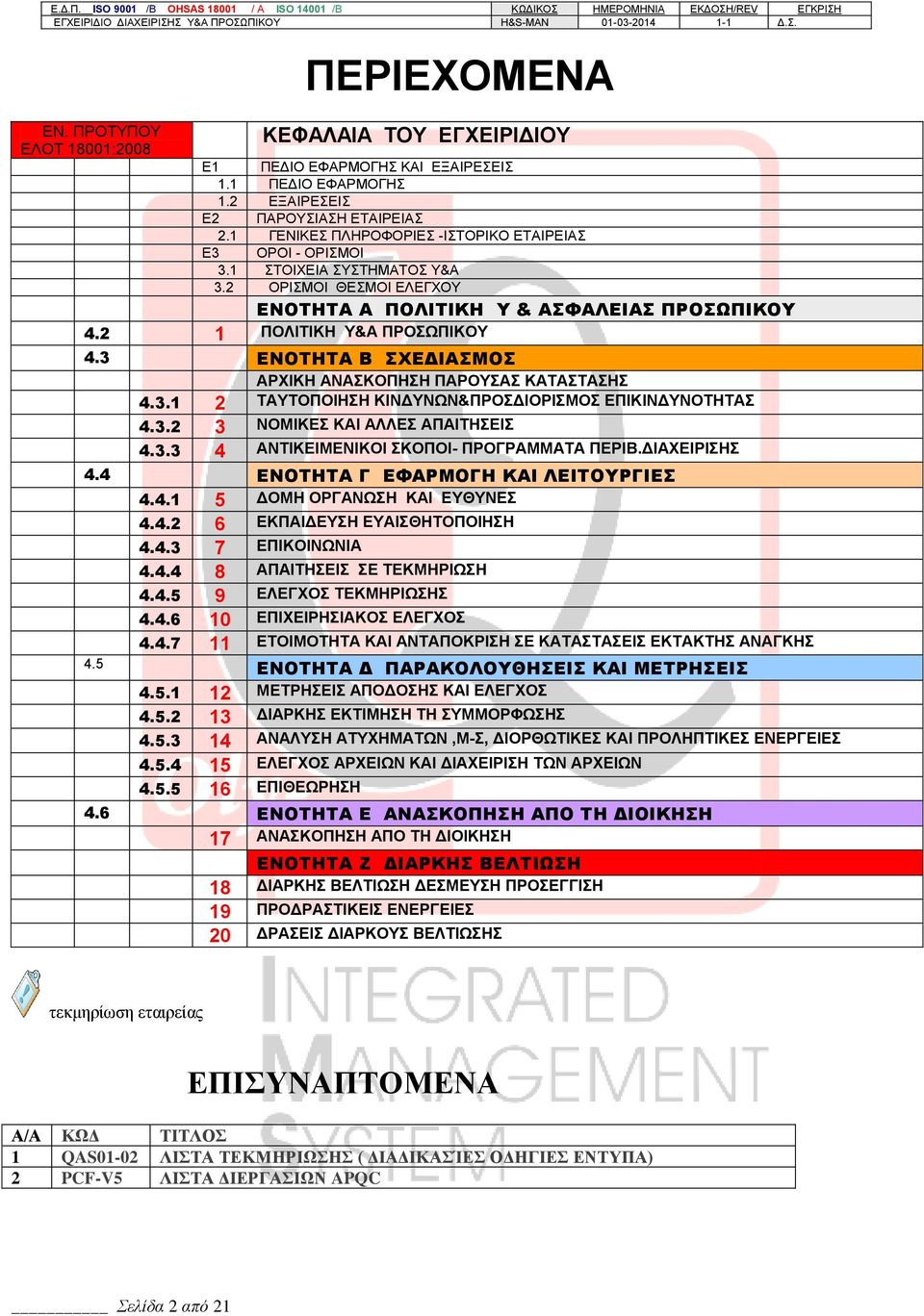 3 ENOTHTA B ΣΧΕΔΙΑΣΜΟΣ ΑΡΧΙΚΗ ΑΝΑΣΚΟΠΗΣΗ ΠΑΡΟΥΣΑΣ ΚΑΤΑΣΤΑΣΗΣ 4.3.1 2 ΤΑΥΤΟΠΟΙΗΣΗ ΚΙΝΔΥΝΩΝ&ΠΡΟΣΔΙΟΡΙΣΜΟΣ ΕΠΙΚΙΝΔΥΝΟΤΗΤΑΣ 4.3.2 3 ΝΟΜΙΚΕΣ ΚΑΙ ΑΛΛΕΣ ΑΠΑΙΤΗΣΕΙΣ 4.3.3 4 ΑΝΤΙΚΕΙΜΕΝΙΚΟΙ ΣΚΟΠΟΙ- ΠΡΟΓΡΑΜΜΑΤΑ ΠΕΡΙΒ.