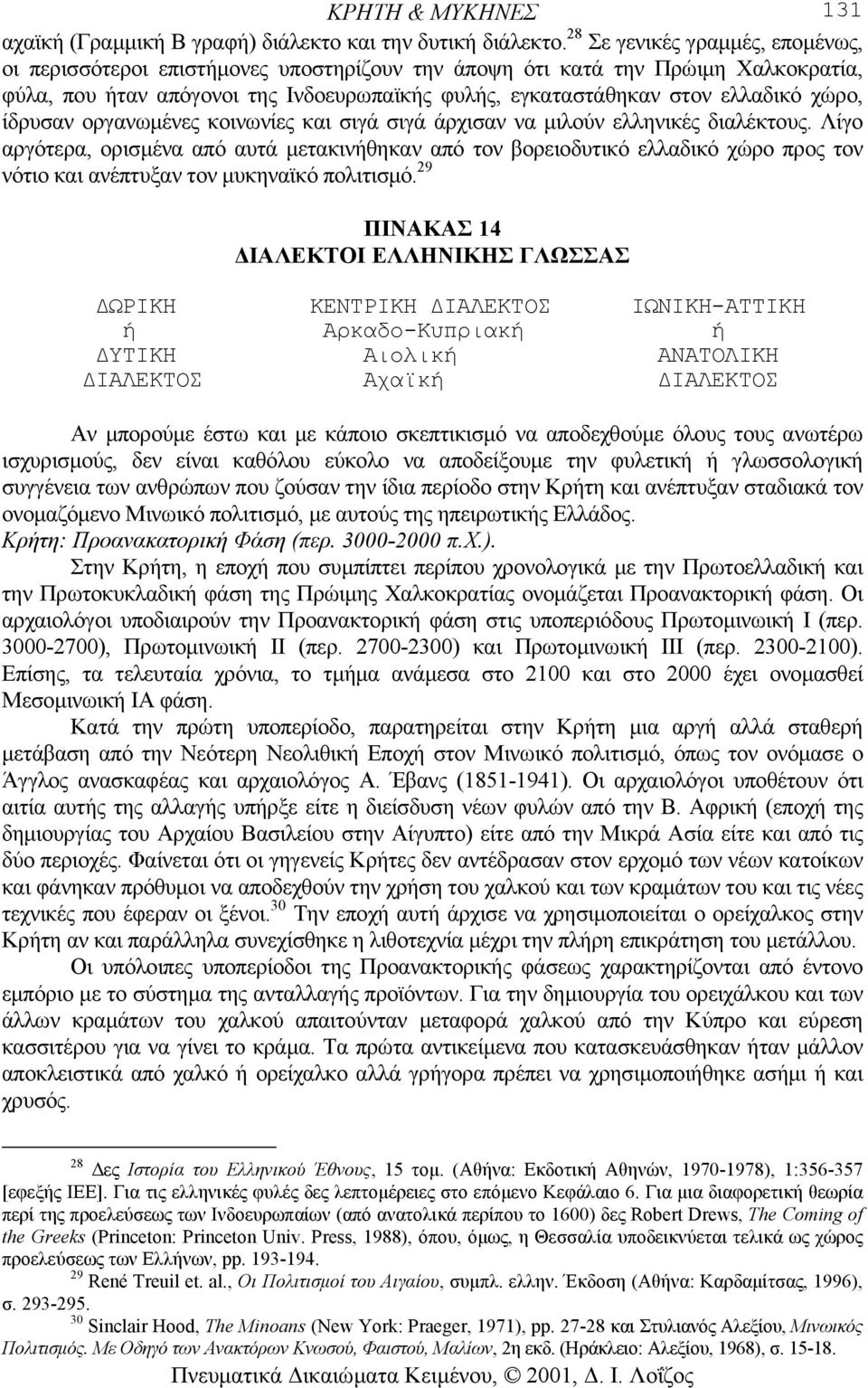 χώρο, ίδρυσαν οργανωµένες κοινωνίες και σιγά σιγά άρχισαν να µιλούν ελληνικές διαλέκτους.