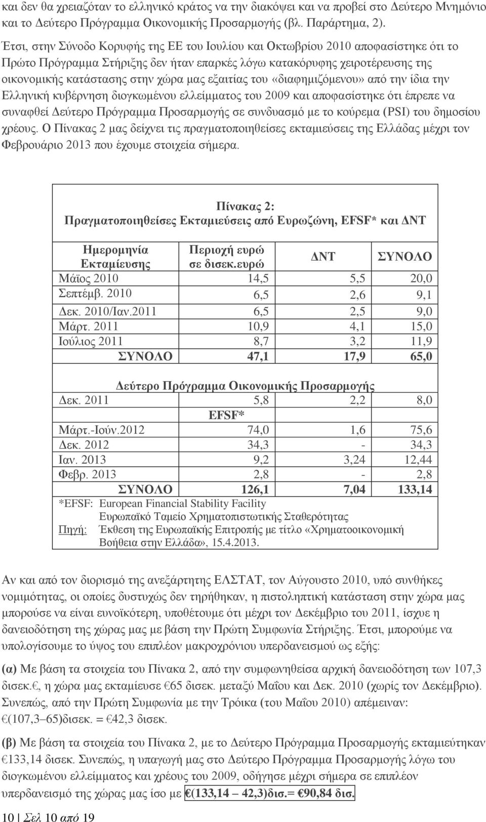 εξαιτίας του «διαφημιζόμενου» από την ίδια την Ελληνική κυβέρνηση διογκωμένου ελλείμματος του 2009 και αποφασίστηκε ότι έπρεπε να συναφθεί Δεύτερο Πρόγραμμα Προσαρμογής σε συνδυασμό με το κούρεμα