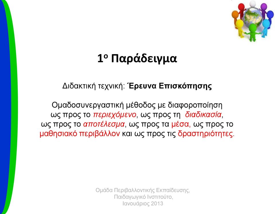 περιεχόμενο, ως προς τη διαδικασία, ως προς το αποτέλεσμα, ως