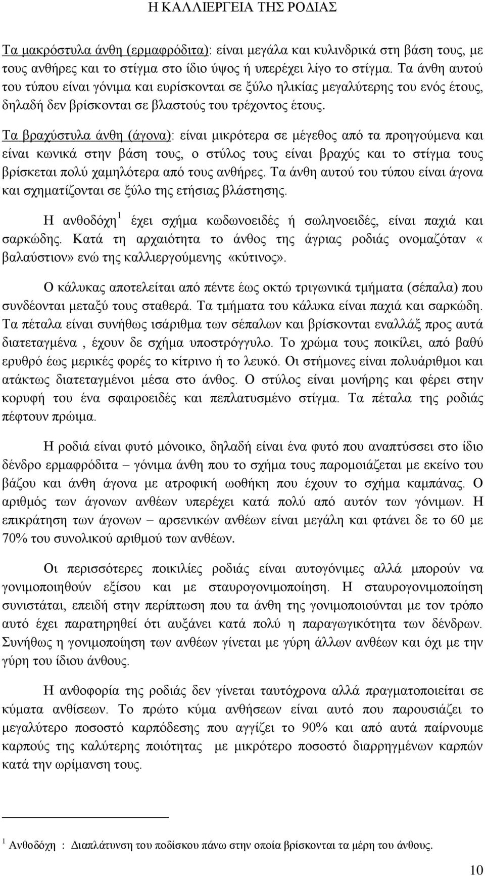 Σα βξαρχζηπια άλζε (άγνλα): είλαη κηθξφηεξα ζε κέγεζνο απφ ηα πξνεγνχκελα θαη είλαη θσληθά ζηελ βάζε ηνπο, ν ζηχινο ηνπο είλαη βξαρχο θαη ην ζηίγκα ηνπο βξίζθεηαη πνιχ ρακειφηεξα απφ ηνπο αλζήξεο.