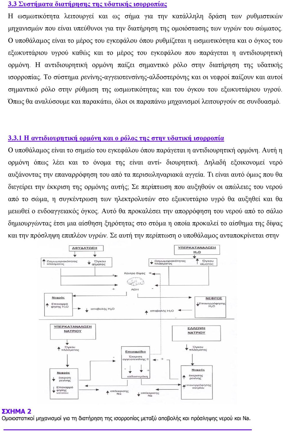 Η αντιδιουρητική ορμόνη παίζει σημαντικό ρόλο στην διατήρηση της υδατικής ισορροπίας.