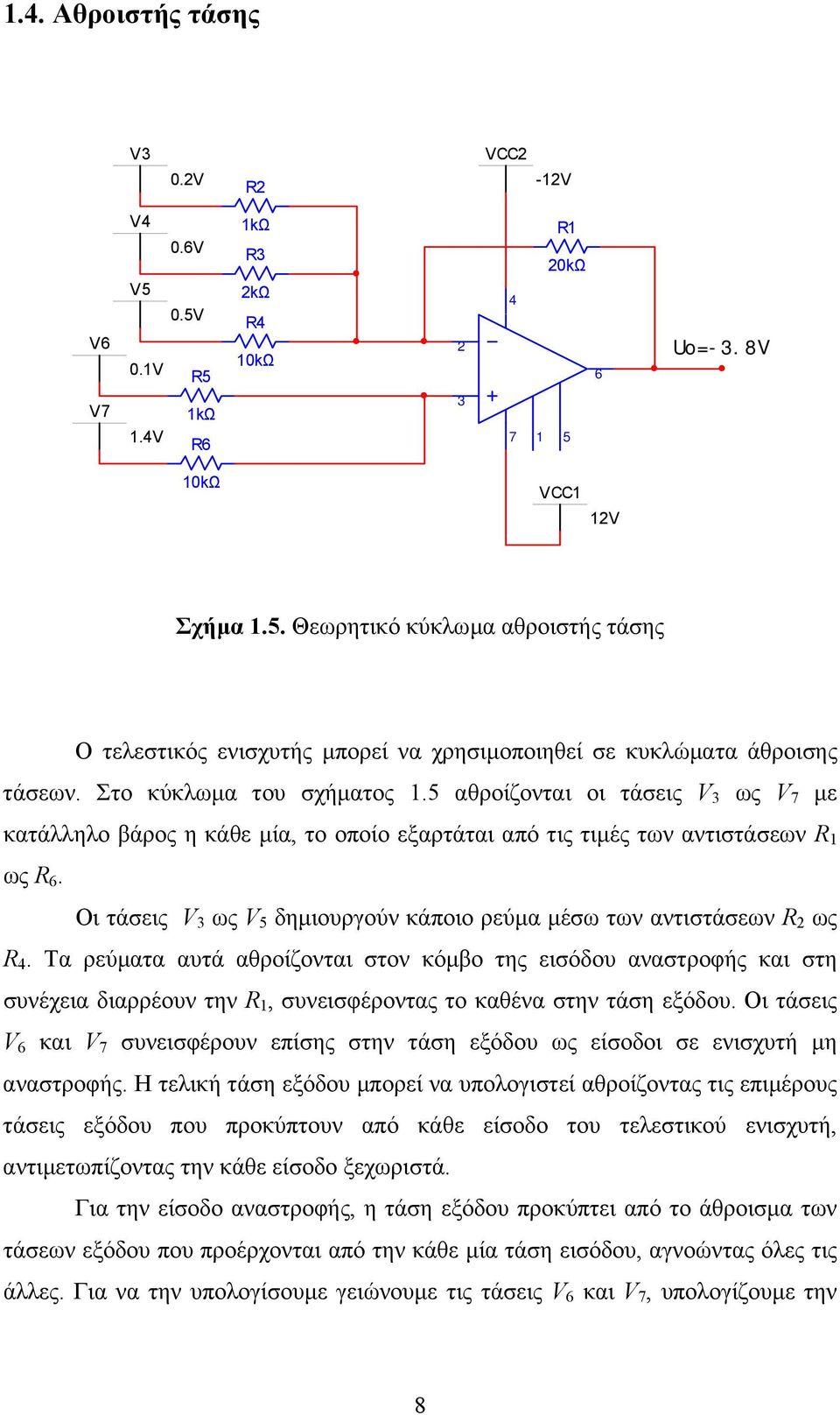 Οι τάσεις V ως V δηµιουργούν κάποιο ρεύµα µέσω των αντιστάσεων ως.