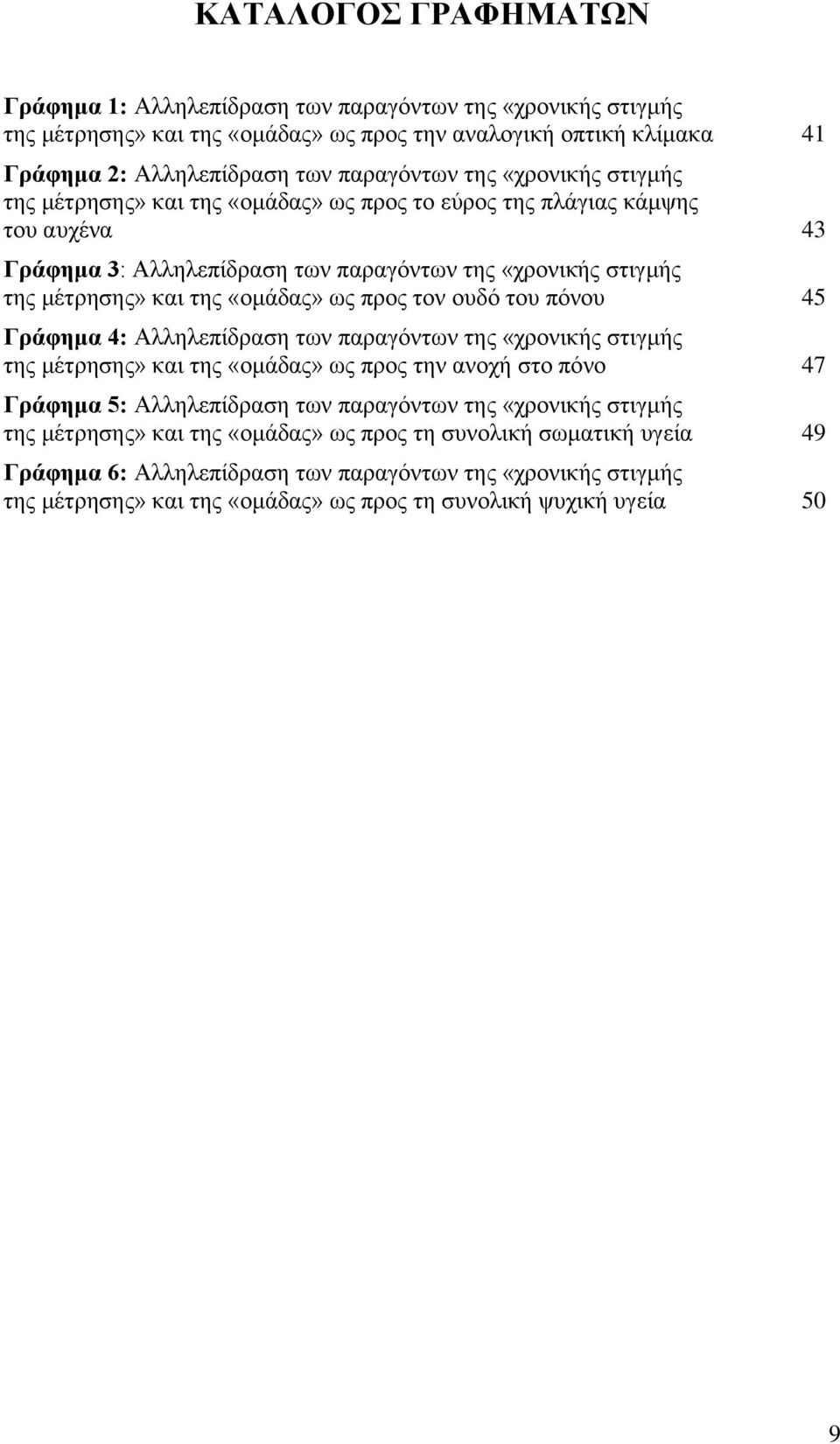 τον ουδό του πόνου 45 Γράφημα 4: Αλληλεπίδραση των παραγόντων της «χρονικής στιγμής της μέτρησης» και της «ομάδας» ως προς την ανοχή στο πόνο 47 Γράφημα 5: Αλληλεπίδραση των παραγόντων της «χρονικής