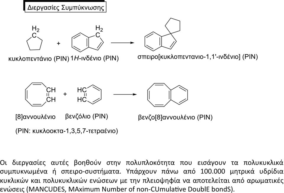 000 μητρικά υδρίδια κυκλικών και πολυκυκλικών ενώσεων με την πλειοψηφία να