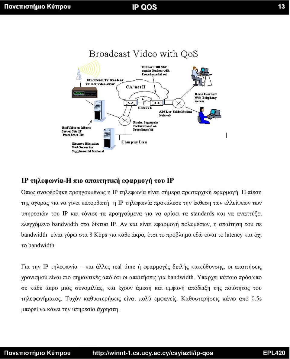 bandwidth στα δίκτυα IP. Αν και είναι εφαρμογή πολυμέσων, η απαίτηση του σε bandwidth είναι γύρω στα 8 Kbps για κάθε άκρο, έτσι το πρόβλημα εδώ είναι το latency και όχι το bandwidth.